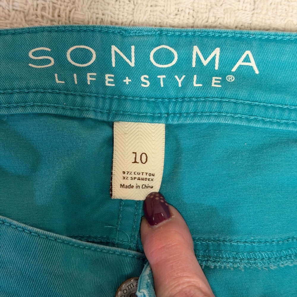 Sonoma‎ Teal Capris - Picture 5 of 6